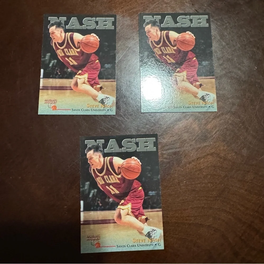 Steve Nash RC Lot - Steve Nash Santa Clara College Basketball Card Lot 3 Cards